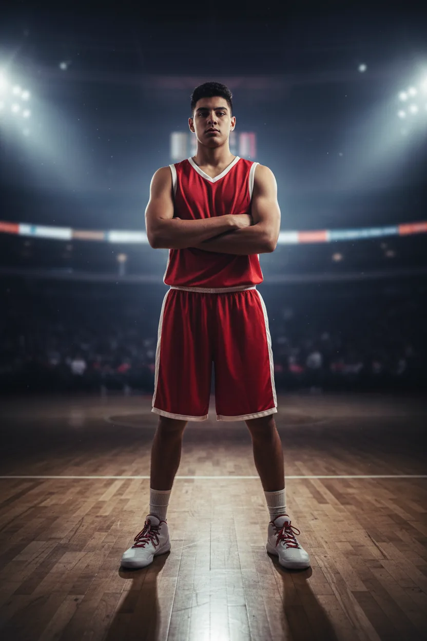 Basketball uniform - red and white