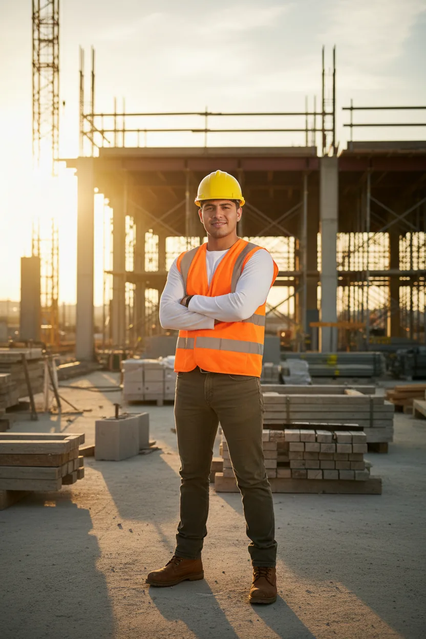 Construction uniform - high-visibility orange