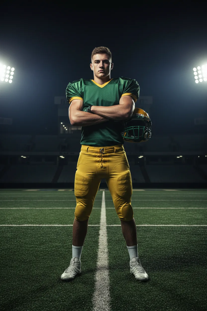 Football uniform - green and gold