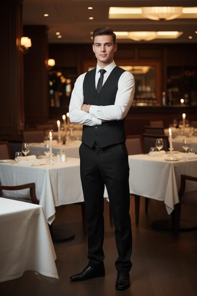 Restaurant uniform - black and white